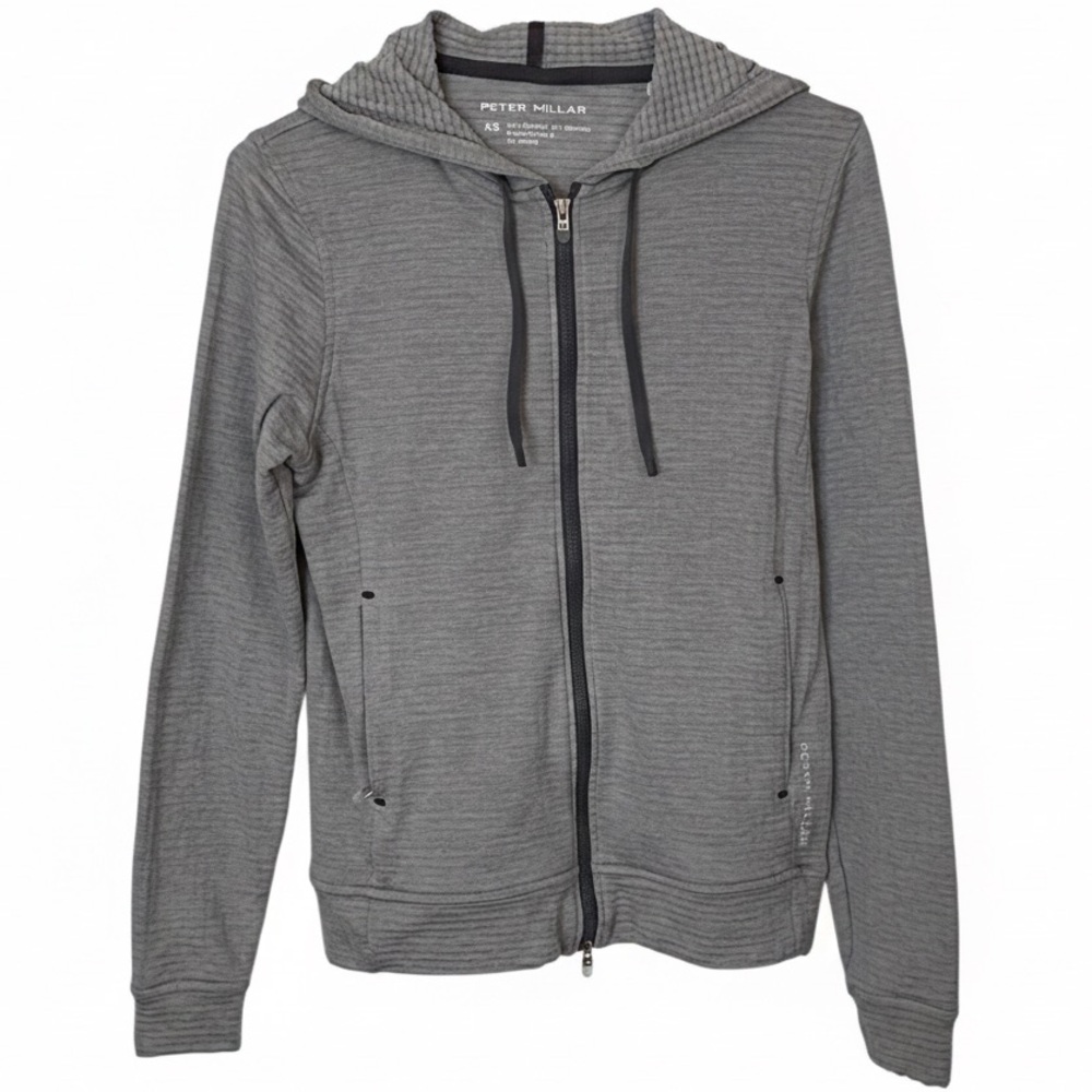 Peter Millar Women’s Gray‎ Full Zip Hoodie XS Stretch Performance Jacket